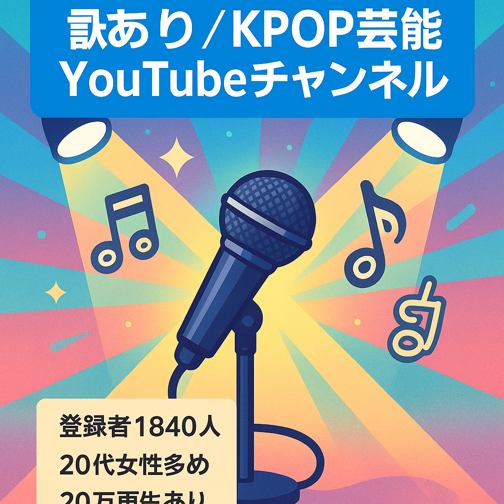 【訳あり】チャンネル登録者1840人のKPOP芸能YouTubeチャンネル