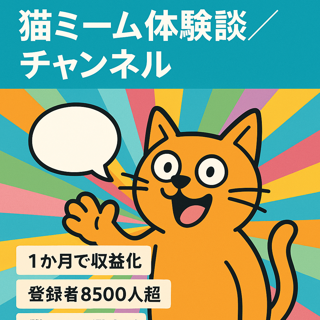 【収益化済み！登録者8500人超え！】猫ミーム体験談チャンネル　ジャンル最大手！