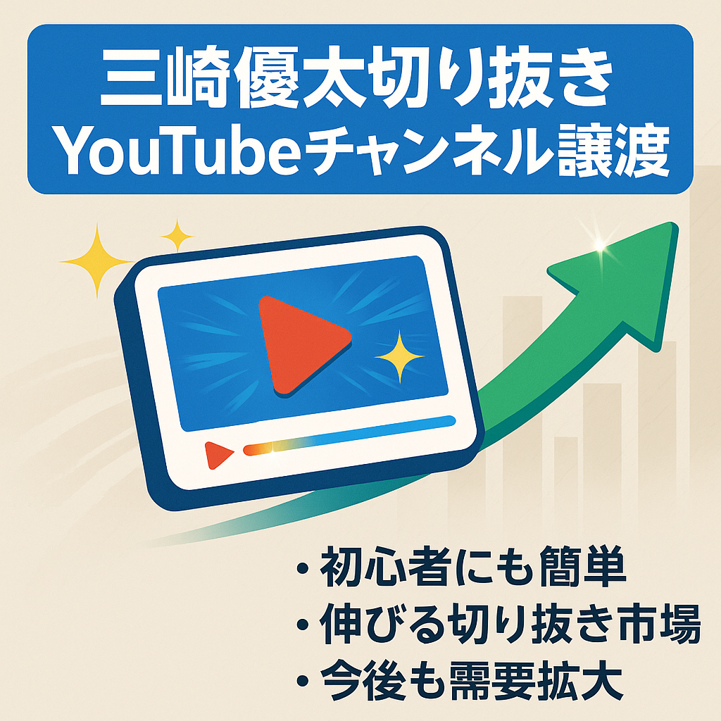 【YouTubeチャンネル登録者数1030人】三崎優太切り抜き動画チャンネル譲渡