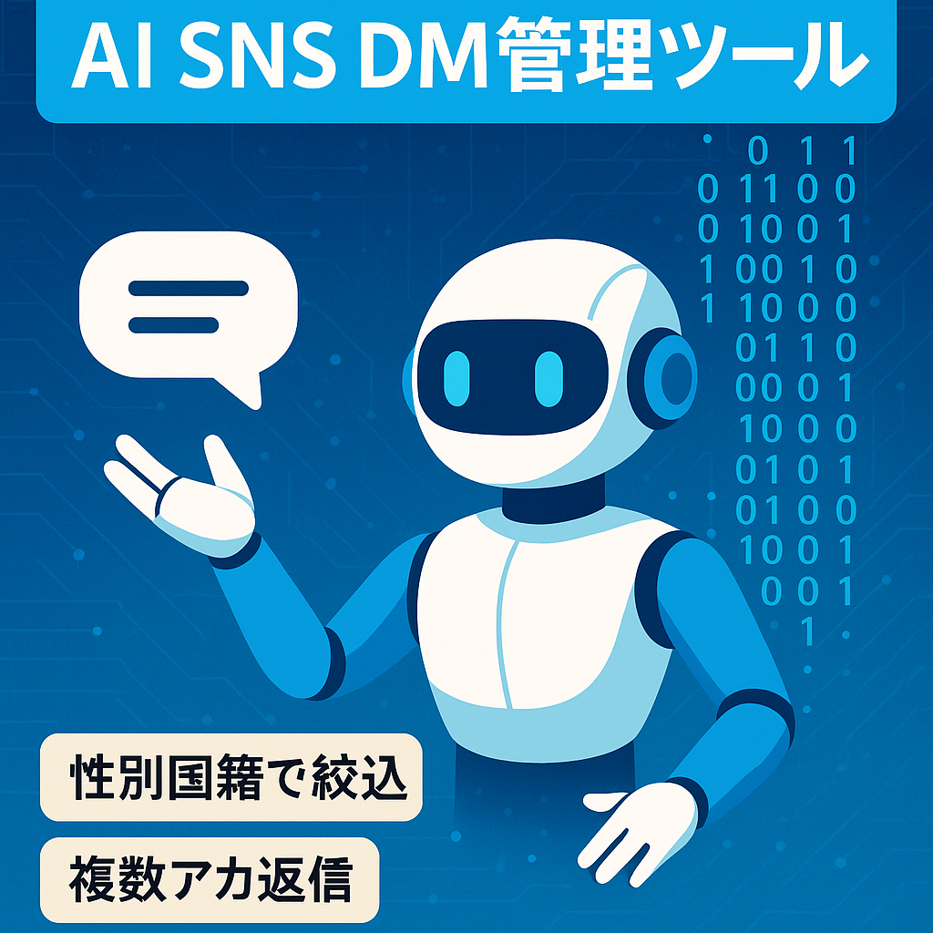【来月値上げ予定】AIを活用した、SNSのDM送信・返信・管理の効率化ツール：ターゲット抽出～DM送信・返信まで完結