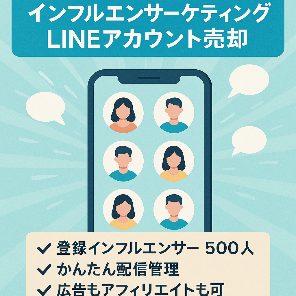 インフルエンサーマーケティングサービス【総フォロワー数1,000万人以上が登録】LINEアカウント売却