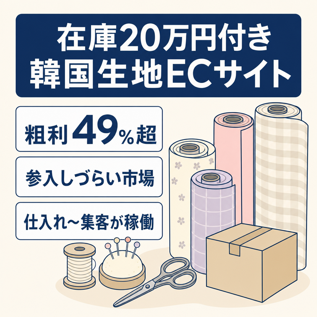 上代で約20万円分の在庫付き！すぐに始められる韓国生地販売ECサイト