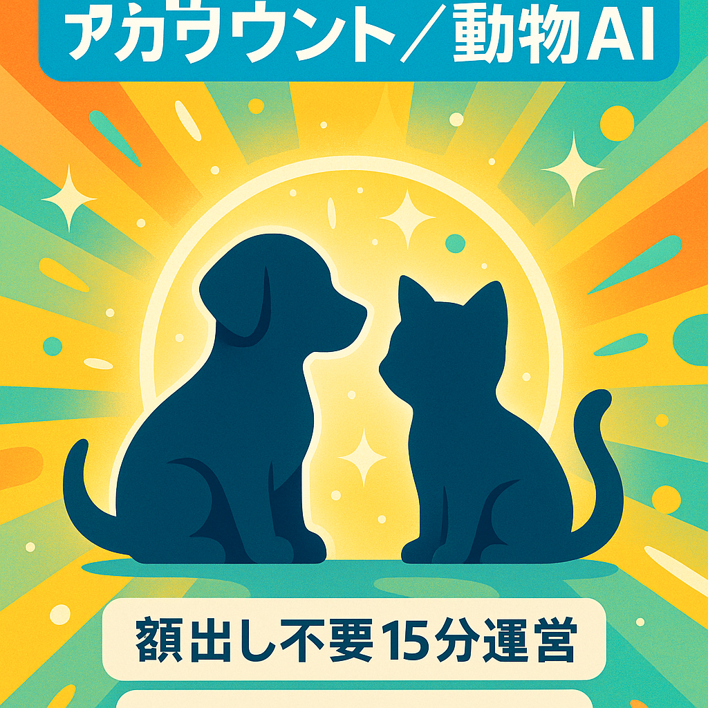 【早い者勝ち】TikTok18.9万人!属人性なし!動物系生成AI