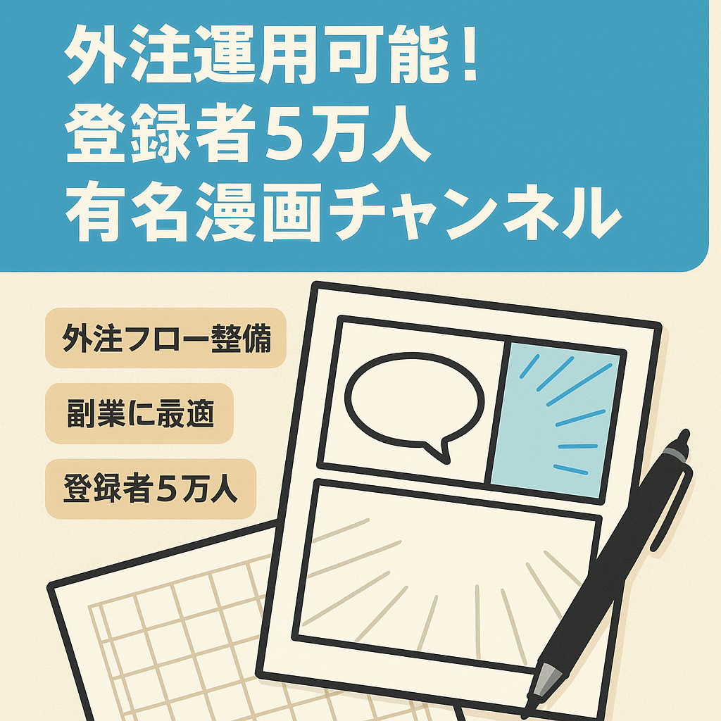 外注運用可能！登録者5万人有名漫画チャンネル