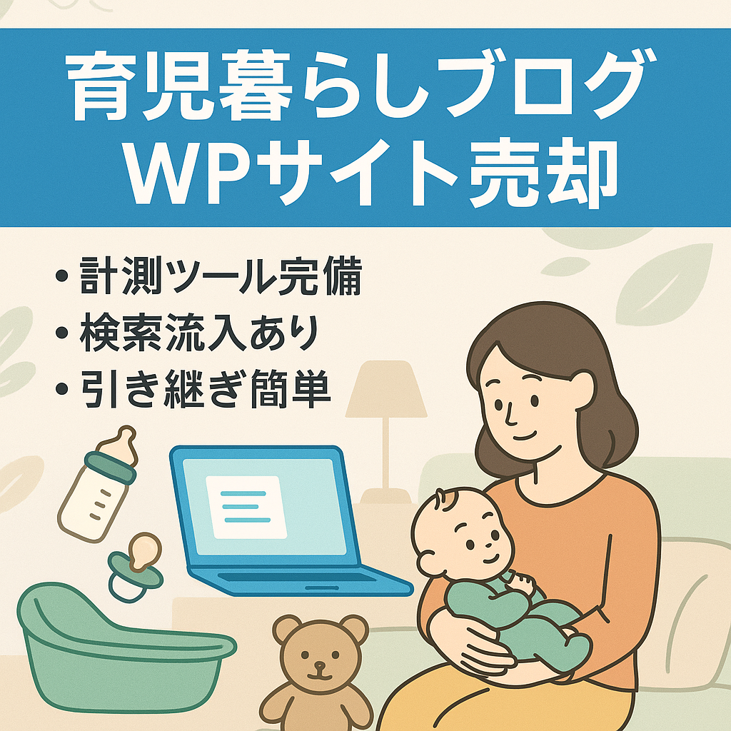 育児・暮らし系ブログ｜SEO評価あり｜育成ベース｜WordPressサイト売却