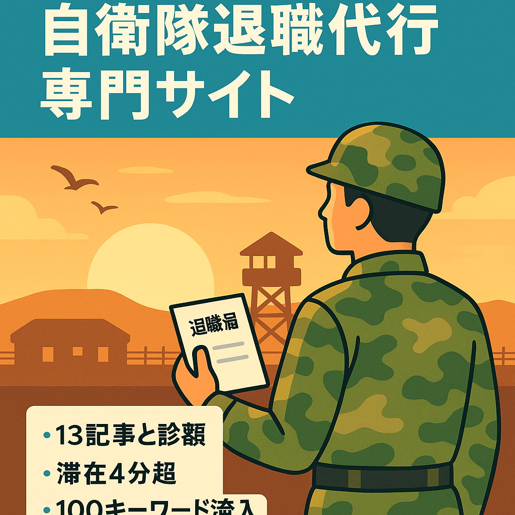 【自衛隊の退職専門サイト】主に退職代行サービスのASP案件で成約