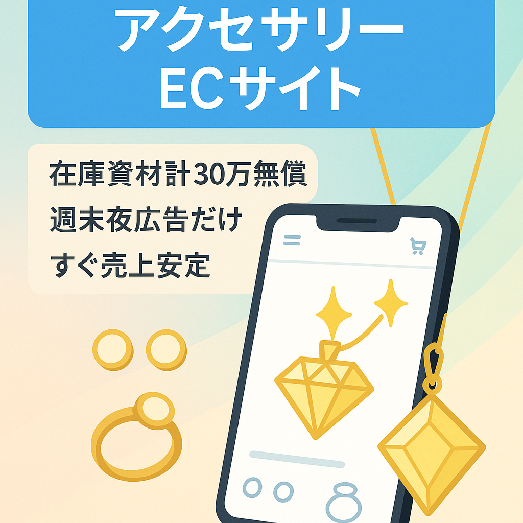 【2ヶ月目から黒字達成！比較的安定した売り上げ・リピーター有り】STORES・アクセサリーECサイト！