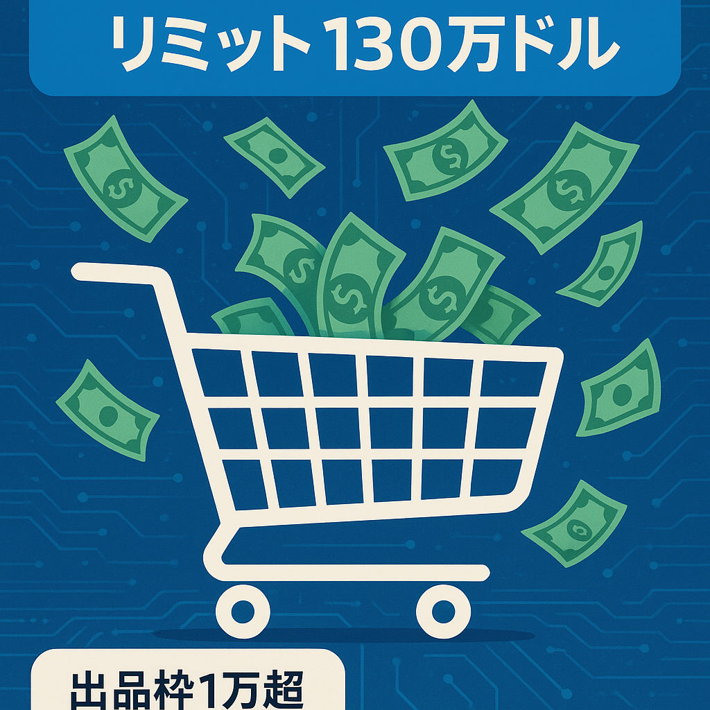 eBayアカウントの売却　リミットUS＄1.３M ( １万アイテム程度は出品可能）