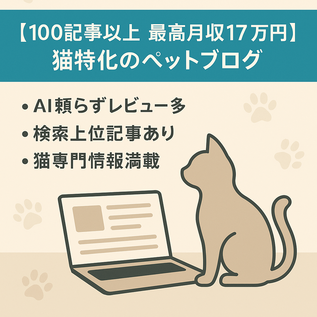 【100記事以上　最高月収17万円】猫特化のペットブログ