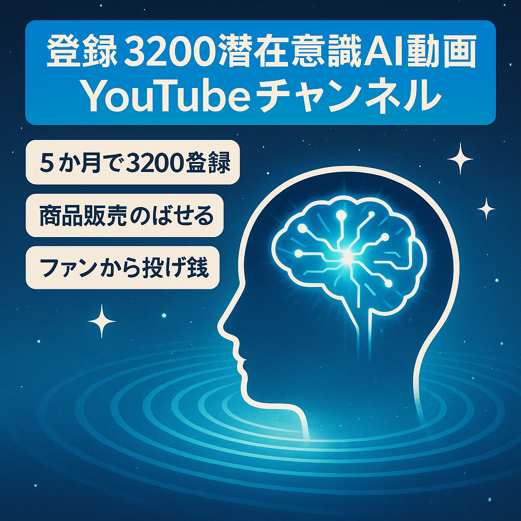 【登録者3200人】潜在意識系のAI生成動画マニュアル付！商品販売に繋げれば化けます