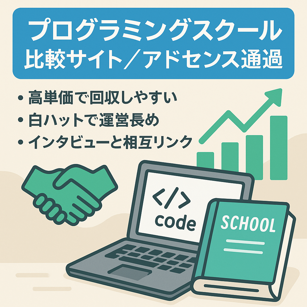 プログラミングスクールの比較サイト アドセンス通過済み（体験談、インタビュー記事あり）