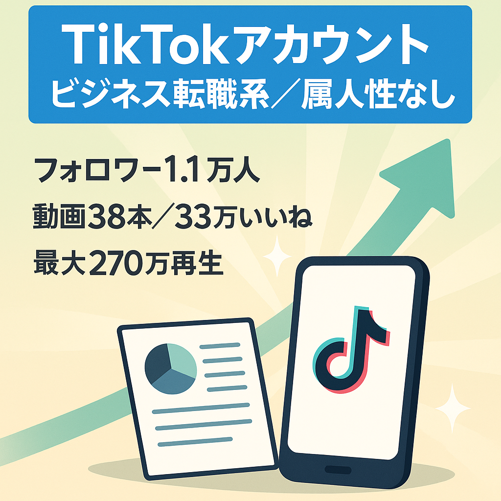 【TikTokフォロワー1.1万人】ビジネス・人材・転職系の発信に特化した属人性なしのアカウント