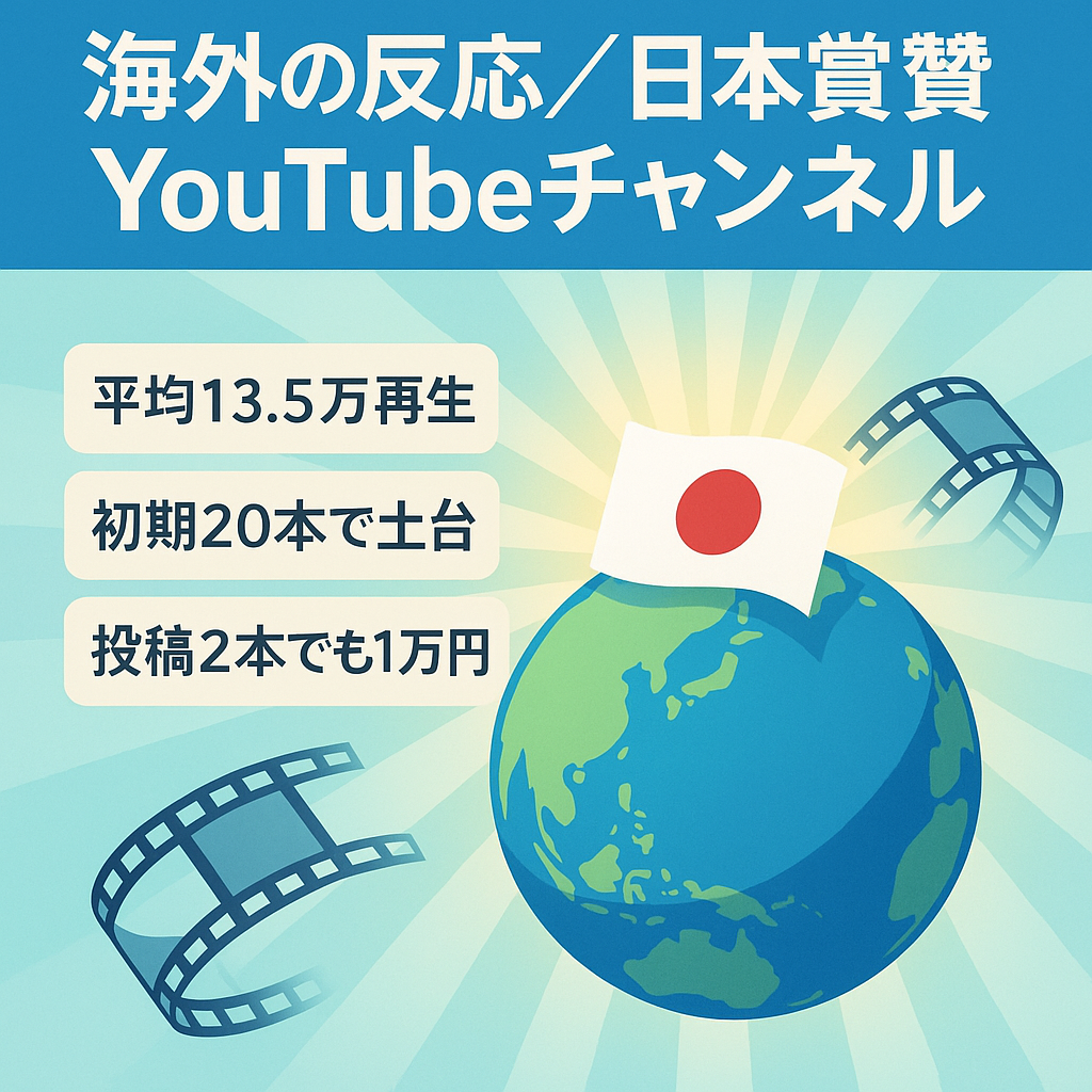 【投稿2本の月でも11万円】初期20本のみで平均13.5万×中央値11万の優良チャンネル｜ショート未使用の“綺麗な積み上げ”｜海外の反応・日本賞賛系