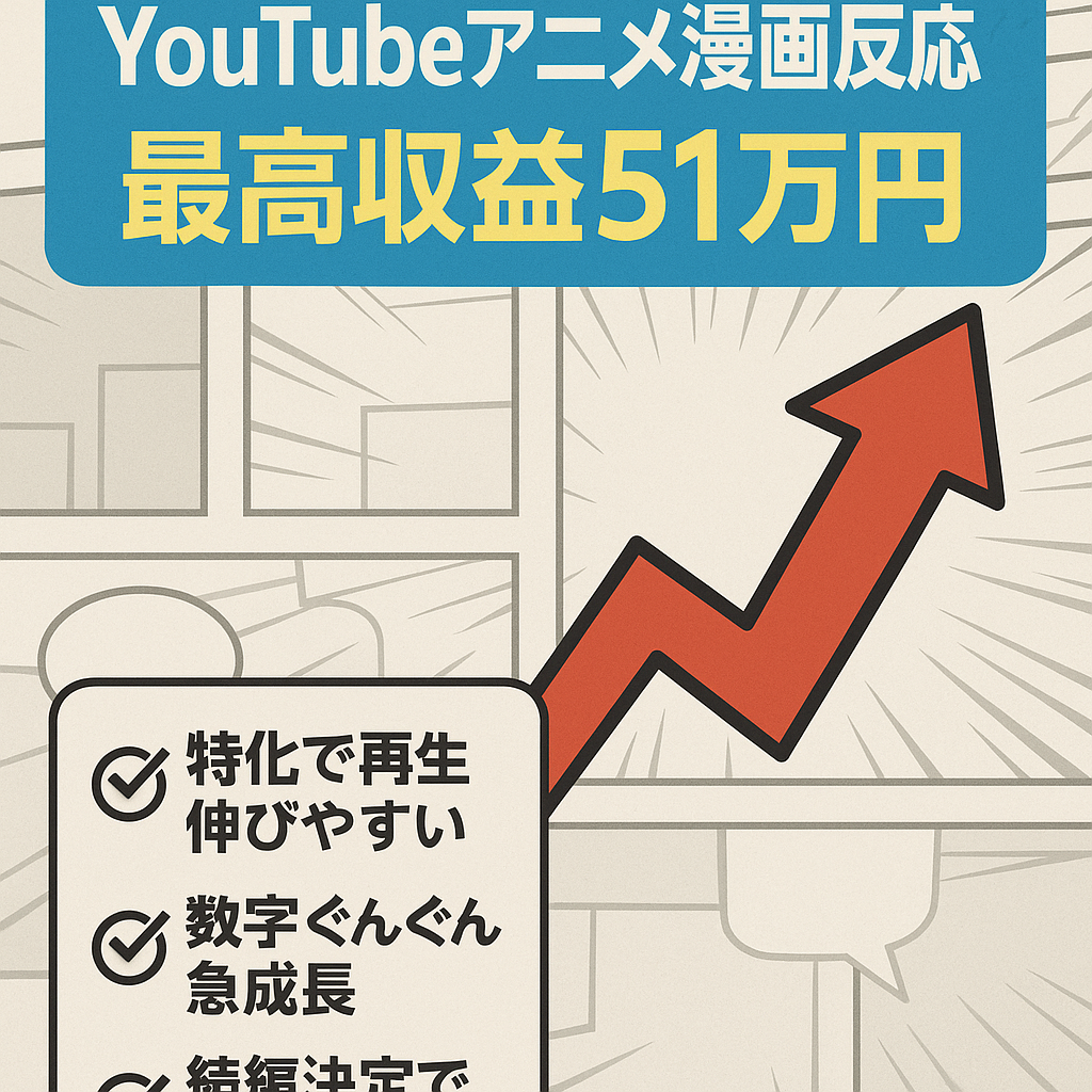 Youtube【最高収益51万円】人気アニメ漫画の反応集チャンネル