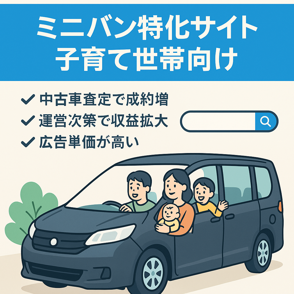 子育て中の家庭に大変需要のある車「ミニバン」の特化サイトです。