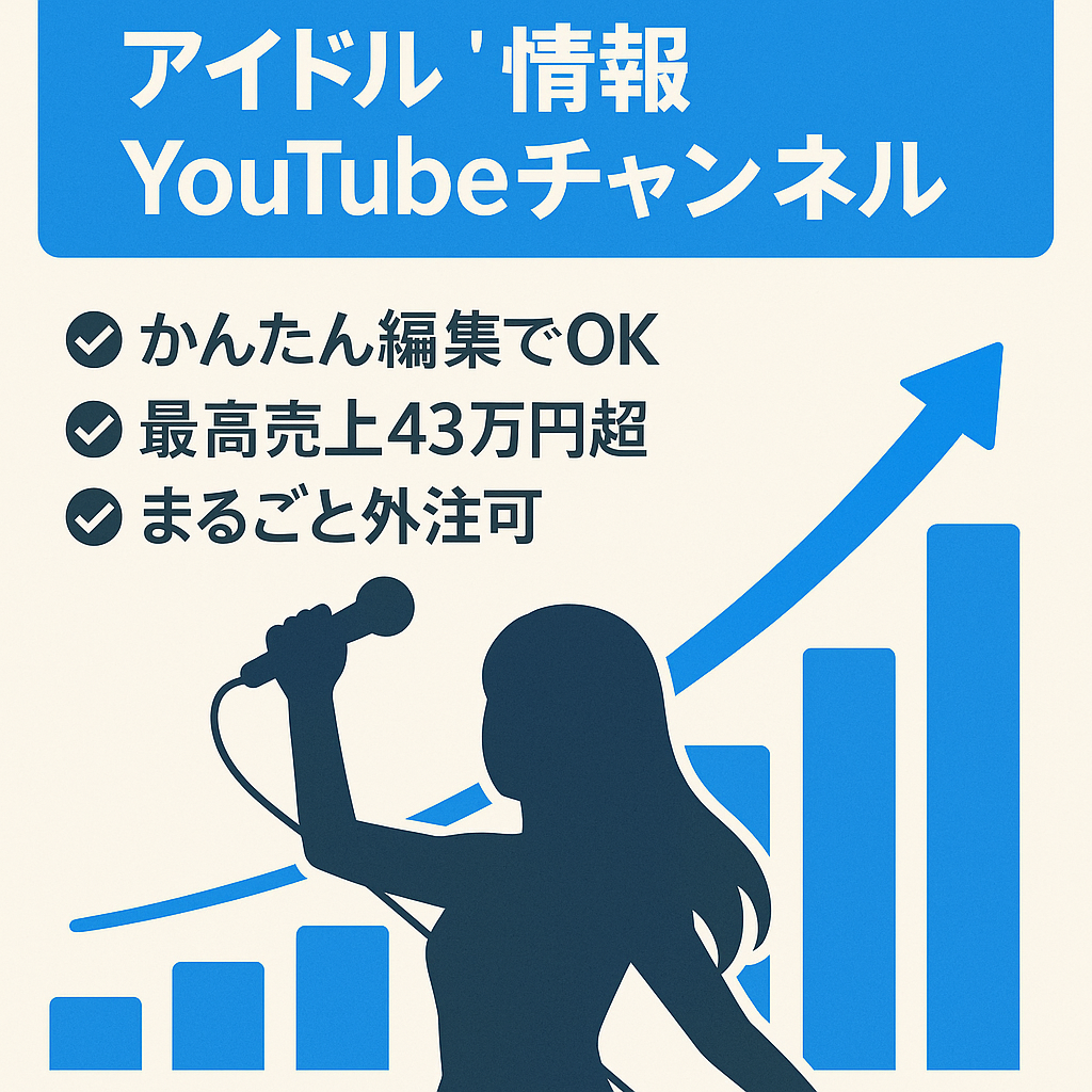 【月収益平均10万円越え】アイドル情報まとめ系YouTubeチャンネル