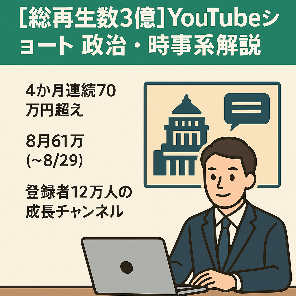 【最終値下げ】【登録者12万】【総再生数3億】YouTubeショート | 政治・時事系解説