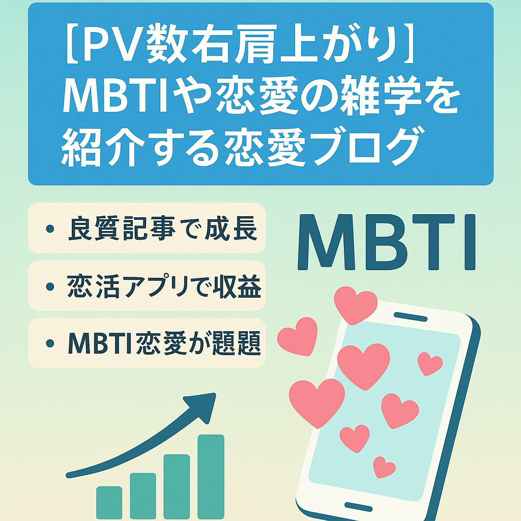 【PV数右肩上がり】MBTIや恋愛の雑学を紹介する恋愛ブログ