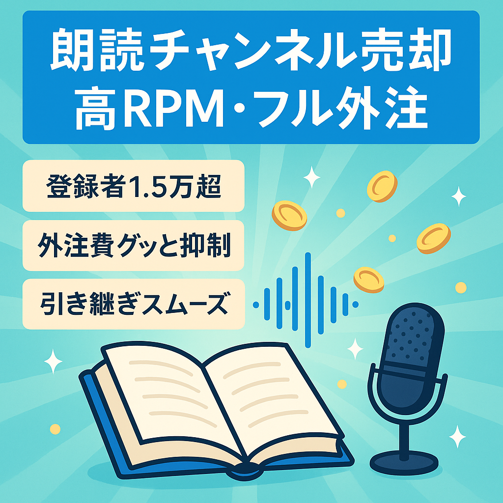 【RPM1800円以上の超高単価／フル外注化済み／訳あり】スカッとする朗読チャンネル【登録者15,000以上】
