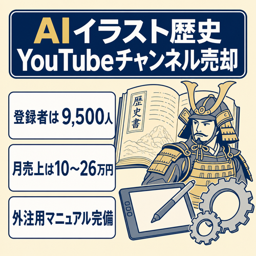 【登録者9500人、最高売上26万/月】Youtube歴史チャンネル（AIイラスト系）