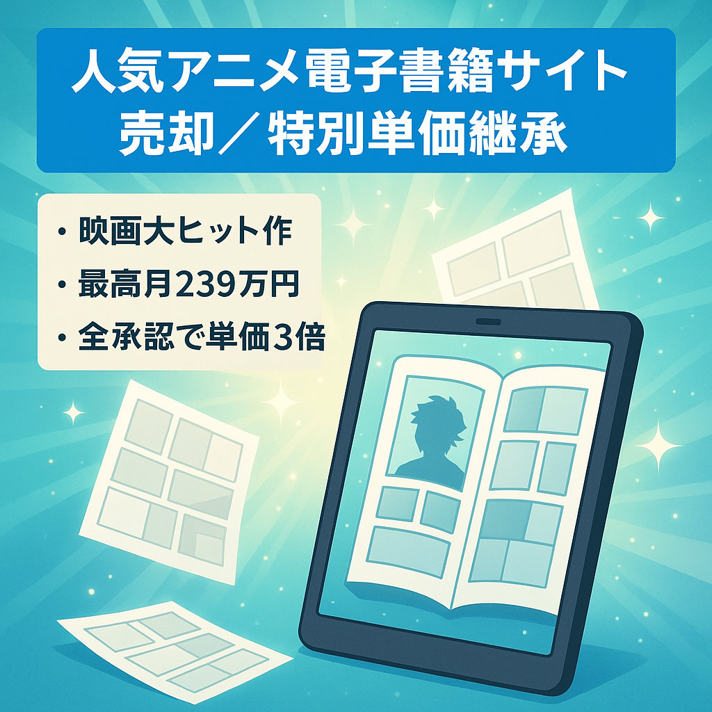 歴史的快挙を達成した人気アニメの電子書籍サイト【全承認・超特単の引継ぎあり】