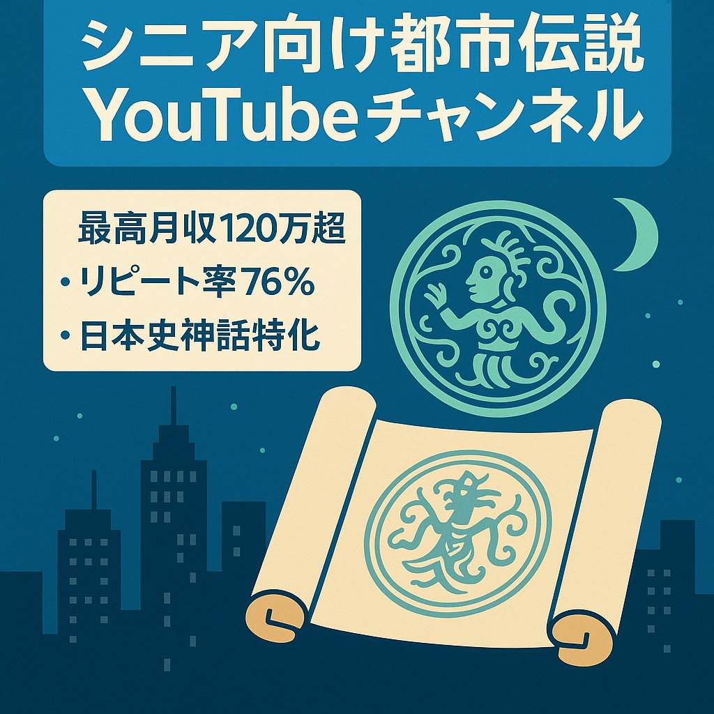 【過去最高月収120万超/登録者3.3万人】リピーター率76%で堅実運営のシニア男性向け都市伝説チャンネル【非属人】