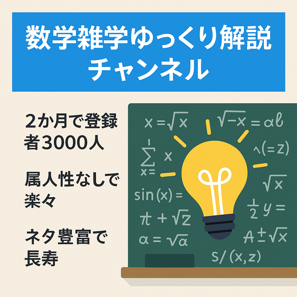 【属人性無】数学の雑学ゆっくり解説チャンネル【開始2ヶ月で登録者3000超え】