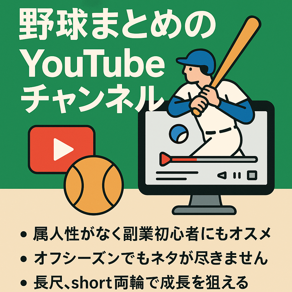 訳あり：【初心者でも簡単】【フル外注化可】登録者3,000人超の2ch野球まとめYoutubeアカウント【月間再生150万の実績あり】