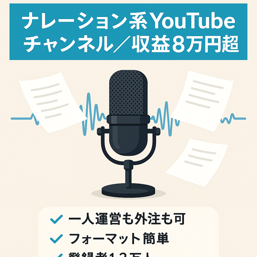 【最高月間収益80,000円超】登録者13,000人超のナレーション系YouTubeチャンネル