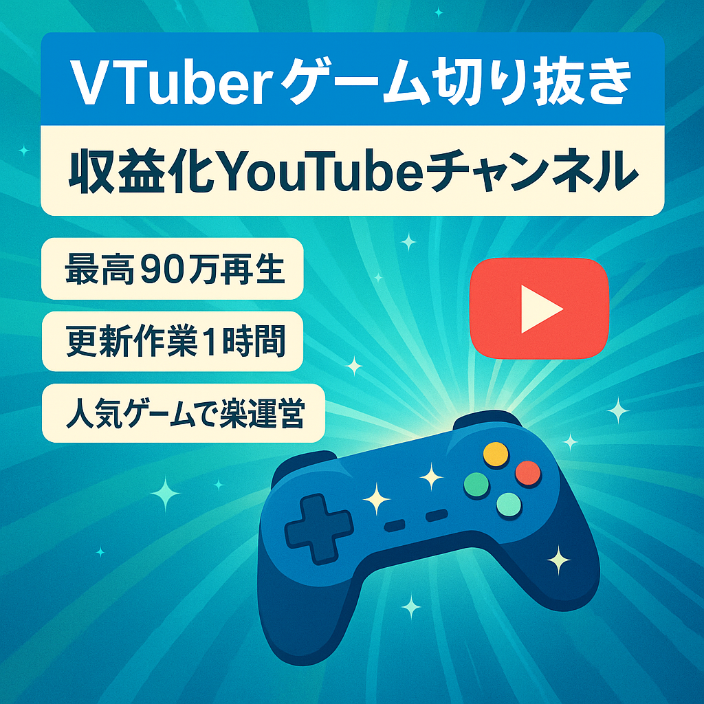 切り抜き初心者におすすめ　vtuber人気ゲーム切り抜き動画の収益化済YouTubeチャンネル