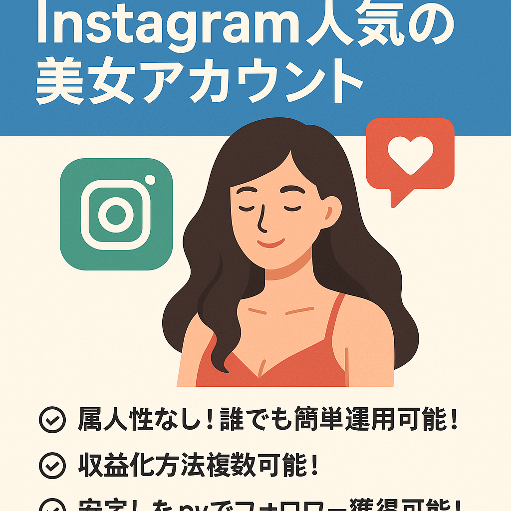 [副業初心者におすすめ]Instagram人気の美女アカウント　男性率9割越え　出会い系やマッチングアプリ、アダルト誘引に
