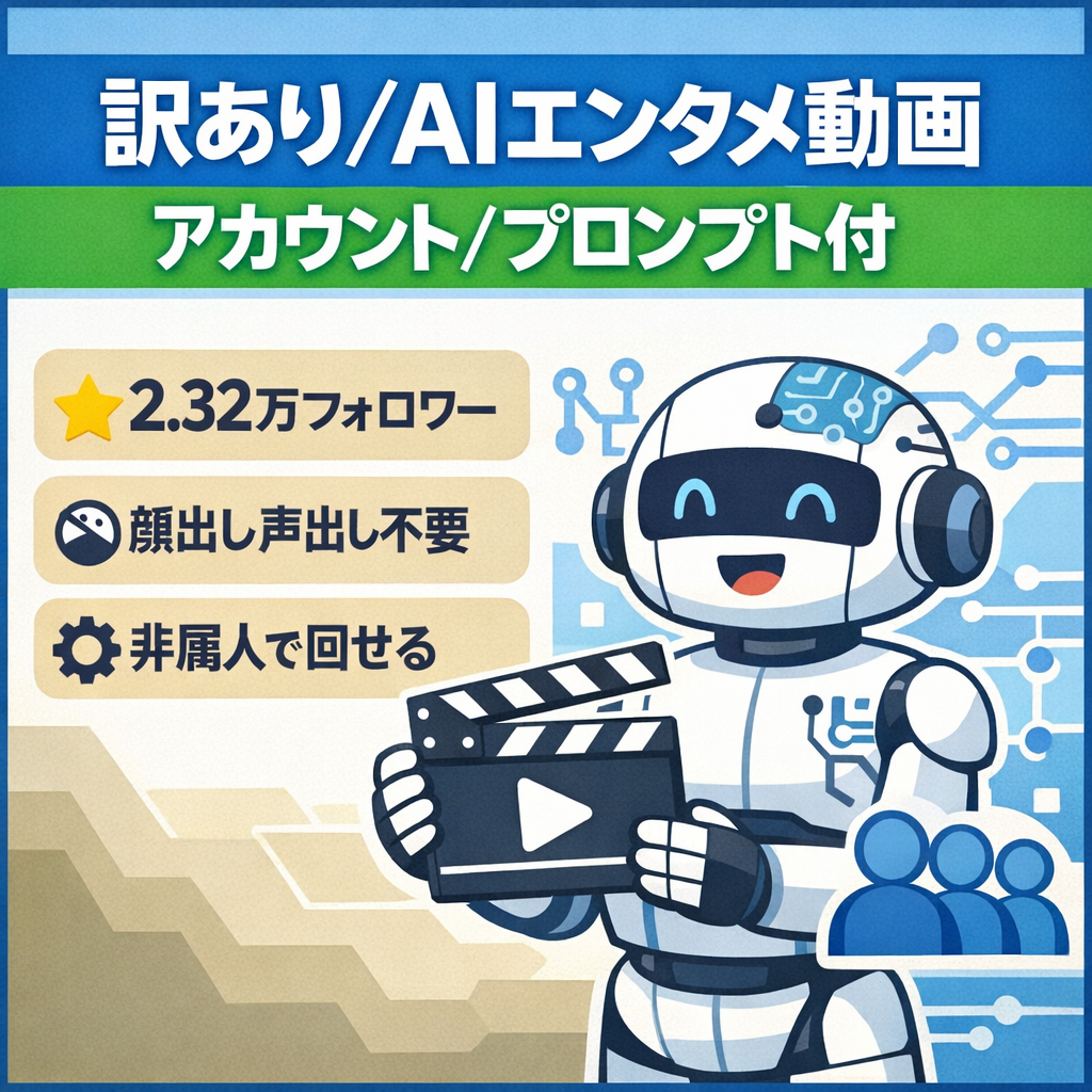 訳あり：【総フォロワー23,200人以上！】AIを使ったエンタメ動画！AI動画作成プロンプト付き！