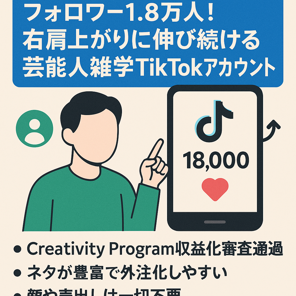 【顔出し不要】フォロワー1.8万人！右肩上がりに伸び続ける芸能人雑学 Tiktokアカウント！