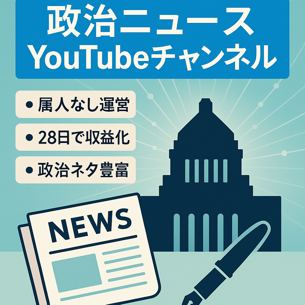 【属人なし・人気ジャンル】政治に関するニュースをまとめたチャンネル（10月9日時点で収益280,556）