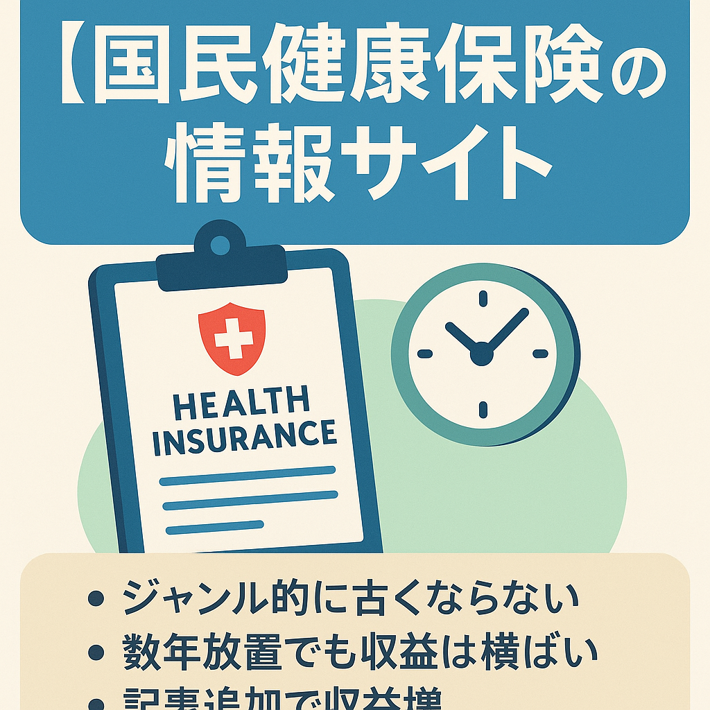 国民健康保険に関する情報サイト。放置で安定収益。2012年運営開始。