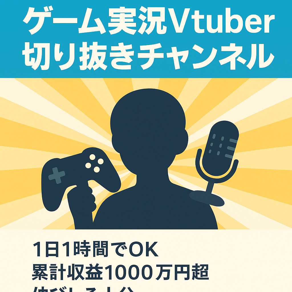 【最高月収70万越え！】ゲーム実況Vtuber 切り抜き！1日1時間程度の作業です