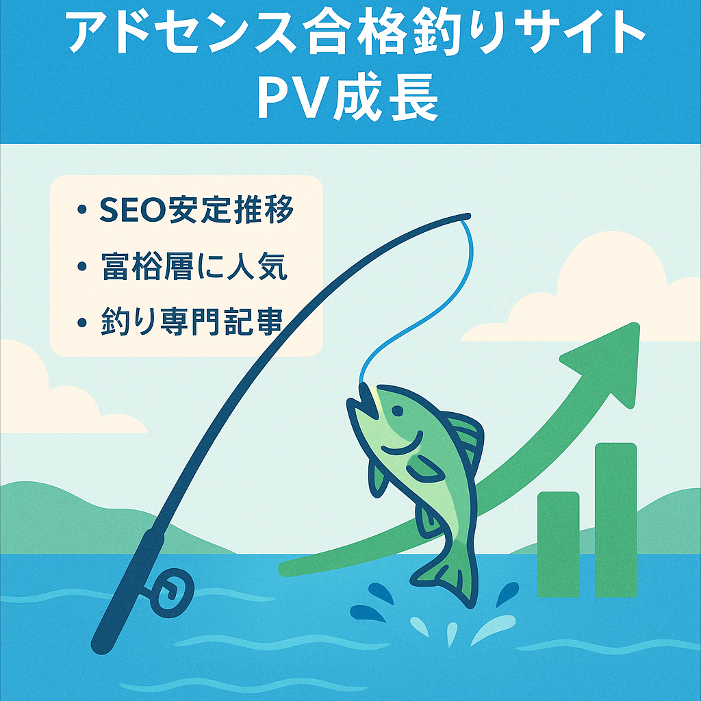 Googleアドセンス合格済み｜釣り特化サイト｜PV数右肩上がり