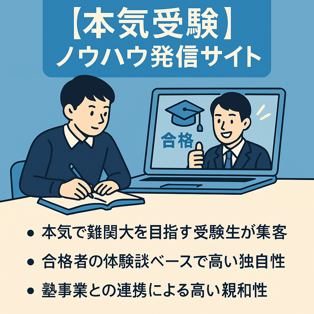 最難関大・医学部合格者の体験談を活かした 本気受験ノウハウ発信サイト