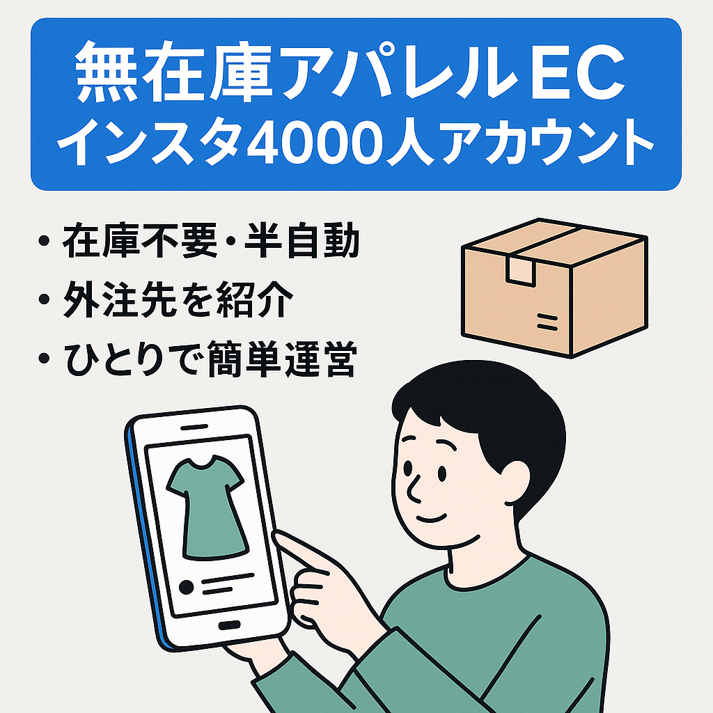 【総売上40万】無在庫アパレルECと4,000人フォロワーのインスタアカウント|輸入ユニセックスアパレルブランド