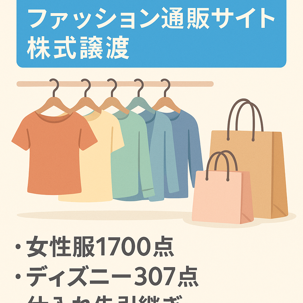 20～40代女性向けのファッション専門通販サイト【株式譲渡】
