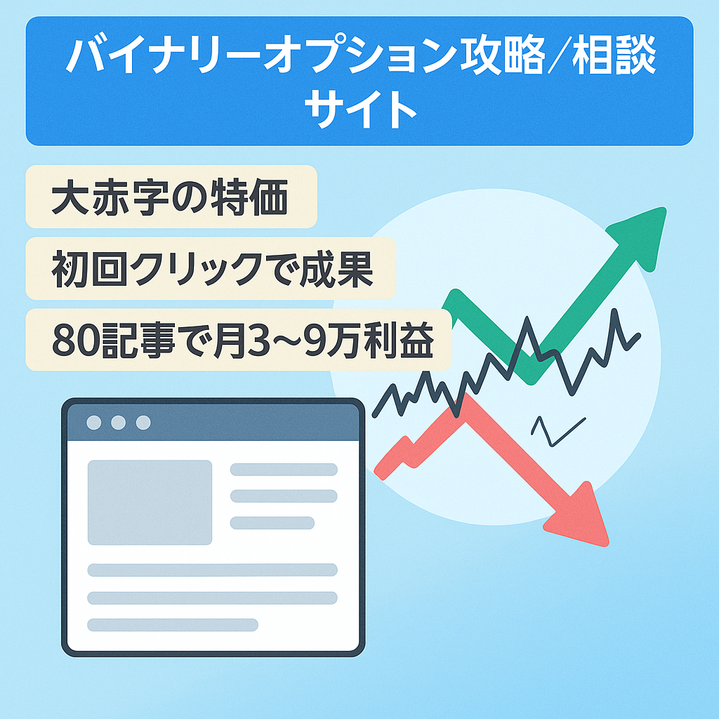 【投げ売り価格】バイナリーオプションの攻略兼お悩み解決サイト(ブログ風)