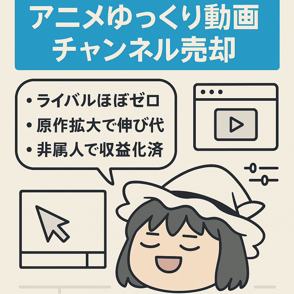 【ライバル不在/即決歓迎！】アニメゆっくりチャンネル（まんじゅう不使用で動画作成が楽）