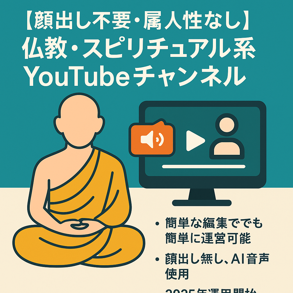 【顔出し不要・属人性なし】登録者4500人/仏教・スピリチュアル系YouTubeチャンネル