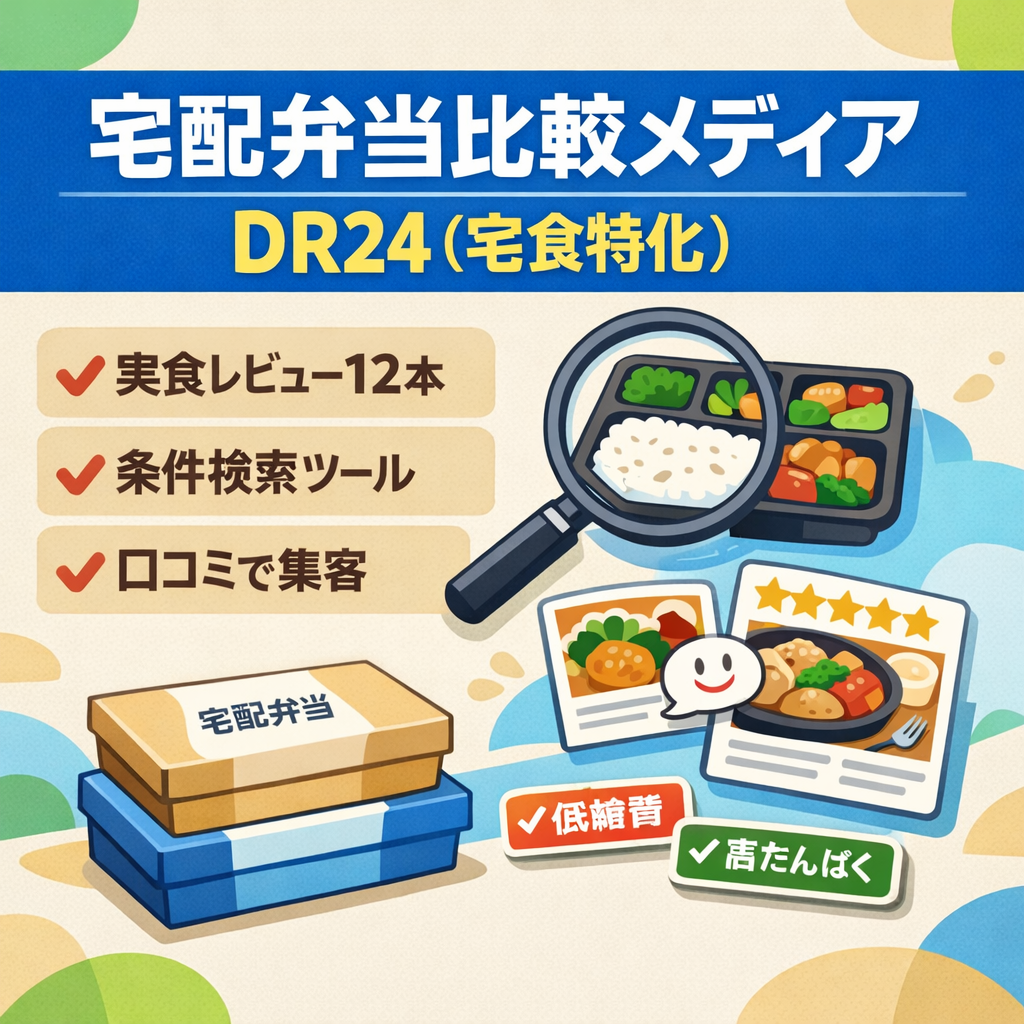 【実食レビュー多数】宅配弁当・SEOメイン宅食特化の比較メディア DR24