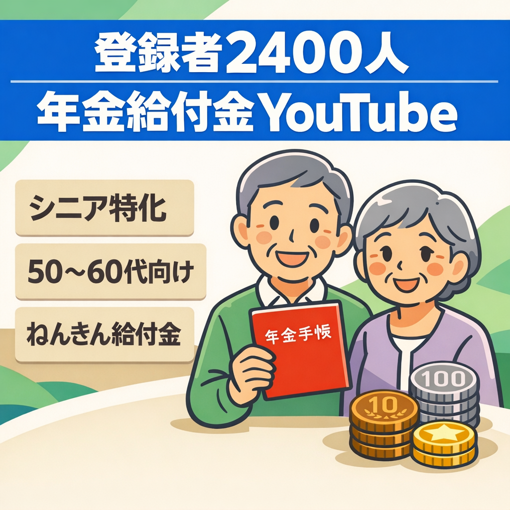 チャンネル登録者2400人！シニアのための年金給付金チャンネル