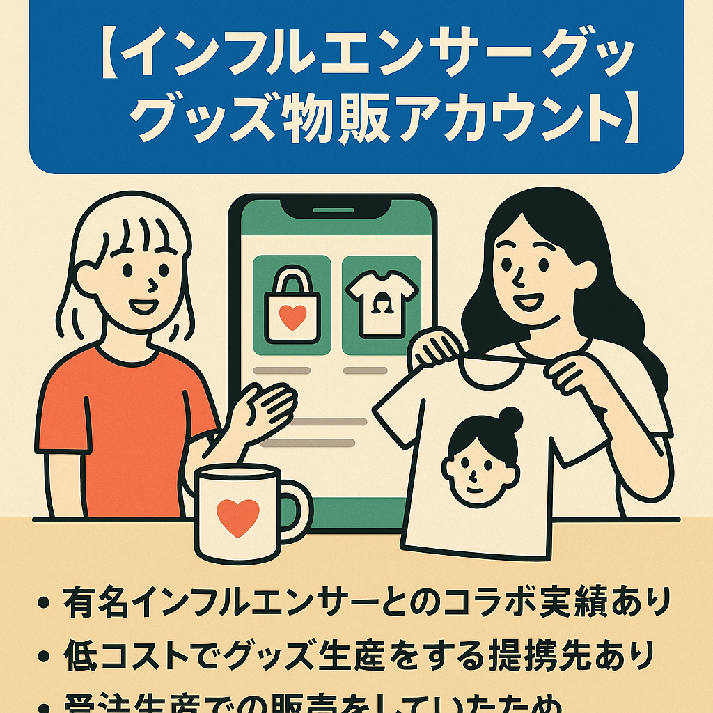 あみち、新塘真理などとコラボしたインフルエンサーグッズ物販アカウント