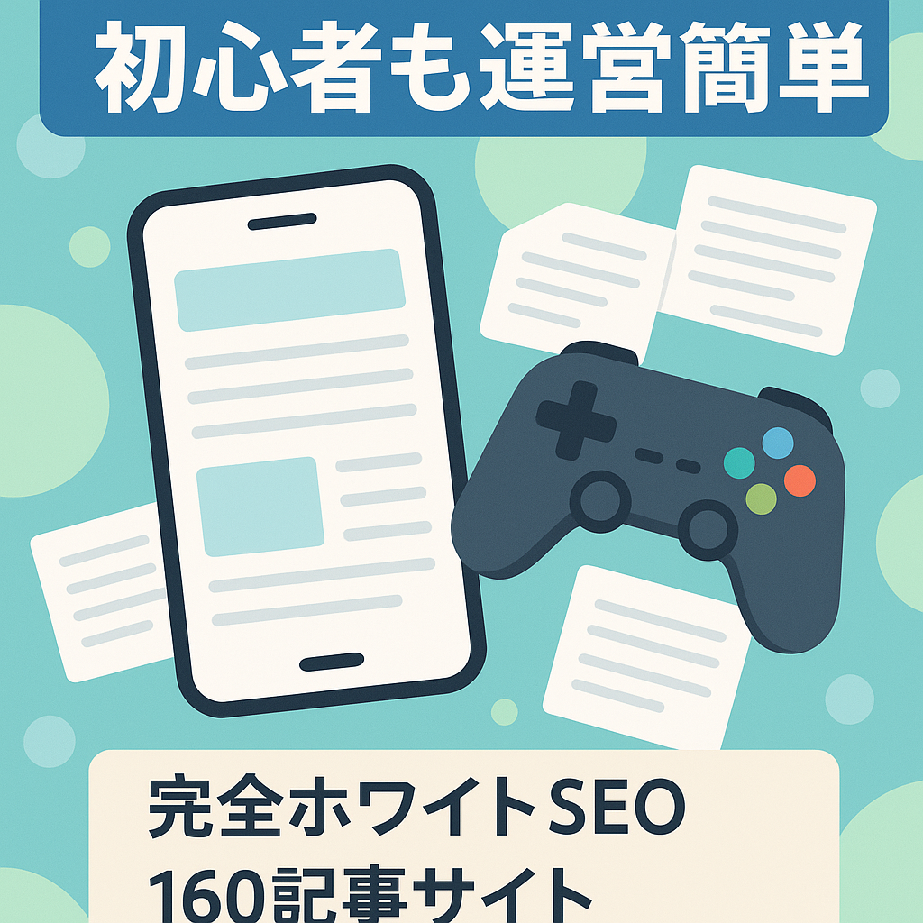 【ゲームアプリブログ】記事数１６０記事！ゲームアプリ特化なので初心者での運営も簡単です！