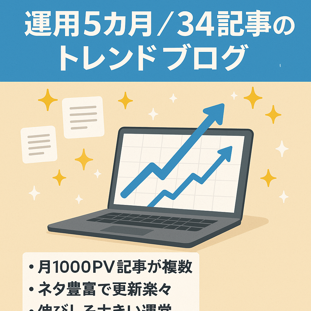 【運用開始5カ月・月間1000PV超え記事多数あり】トレンドブログ！