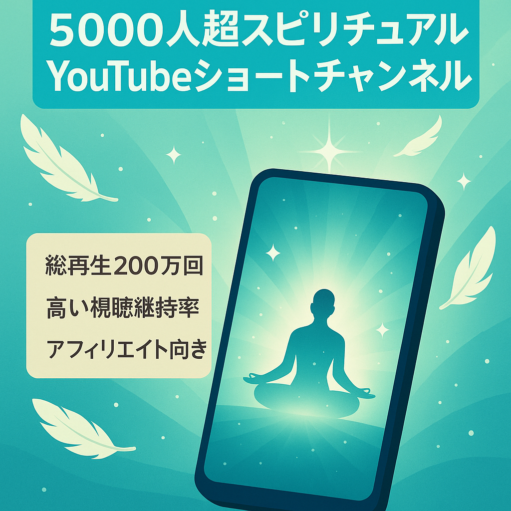 【チャンネル登録者5000人越え】アフィリエイトにピッタリ！ スピリチュアル系YouTubeショートチャンネル