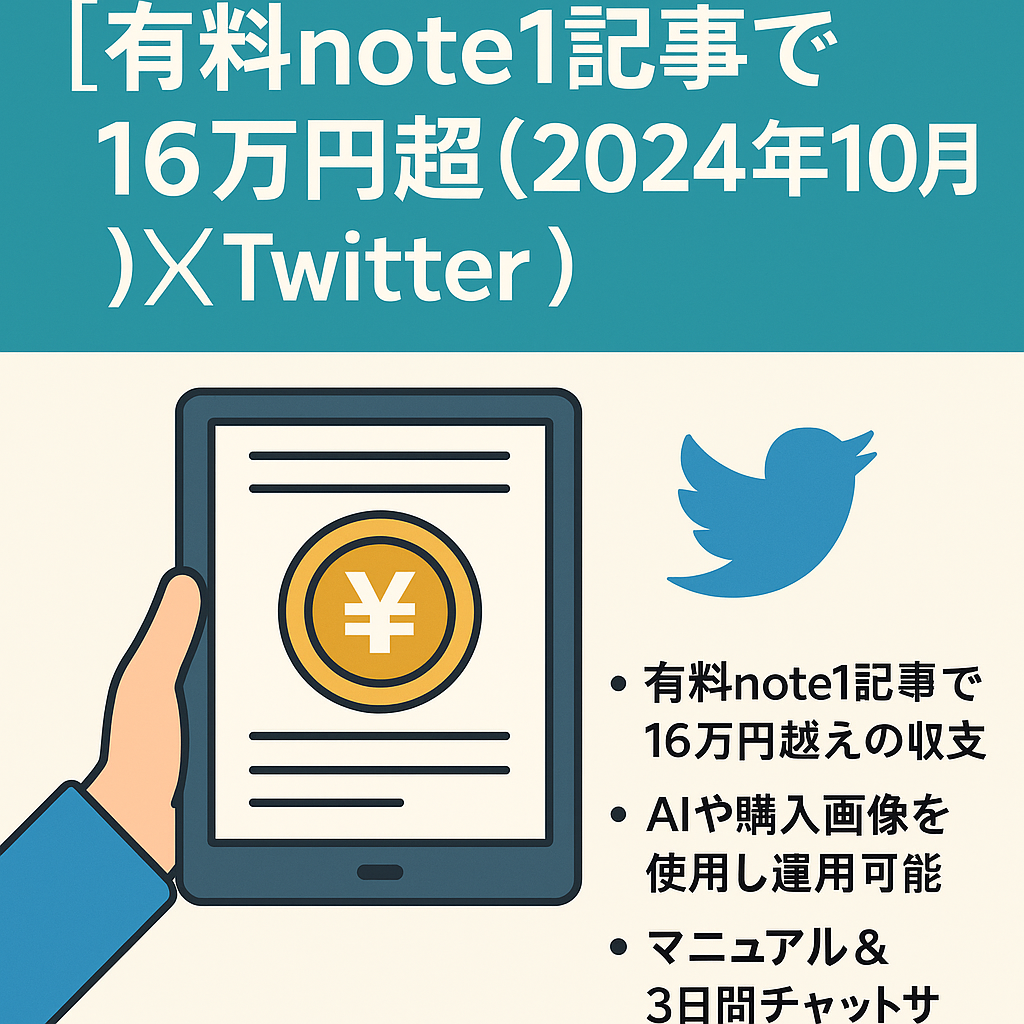 【早い者順！！】【有料note1記事で16万円超(2024年10月)】X（Twitter）